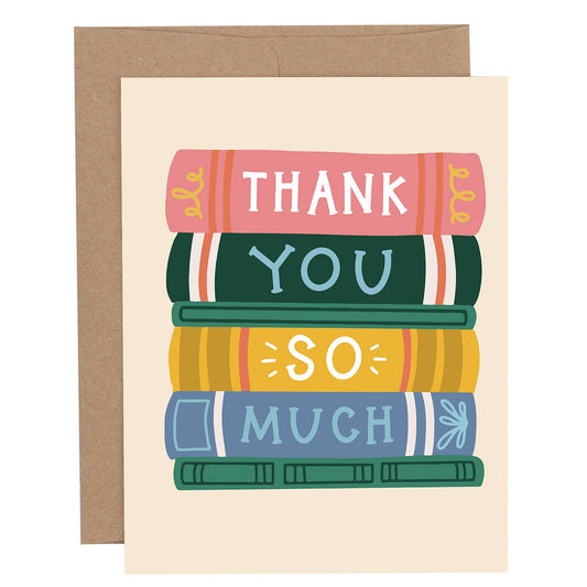 Pippi Post - Thank You Book Stack Greeting Card