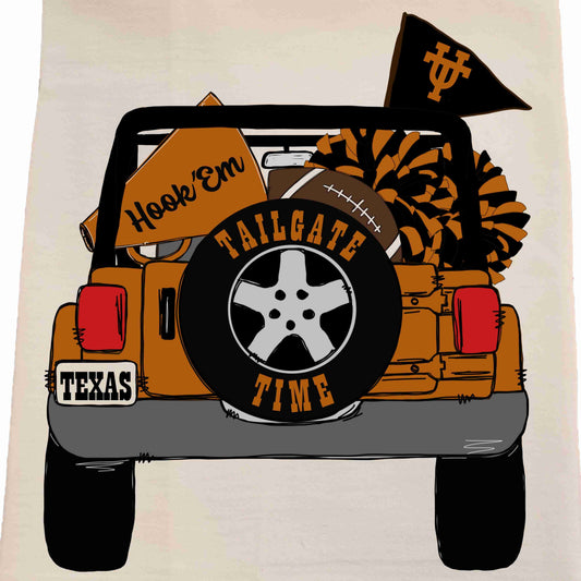 Bunnies and Bows - UT Tailgate Jeep Tea Towel