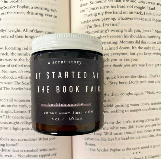 It Started at the Book Fair -  Bookish Candle | Book Themed