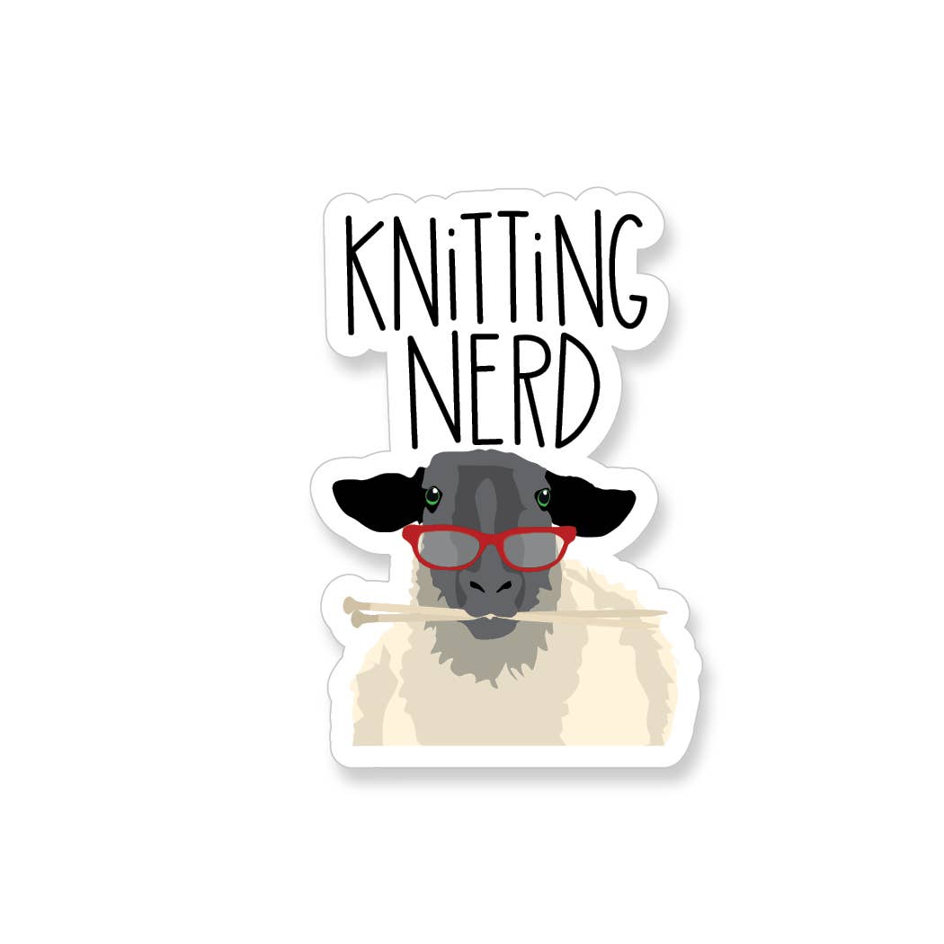 Apartment 2 Cards - Knitting Nerd Vinyl Sticker