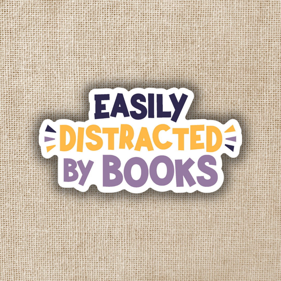 Wildly Enough - Easily Distracted by Books Sticker