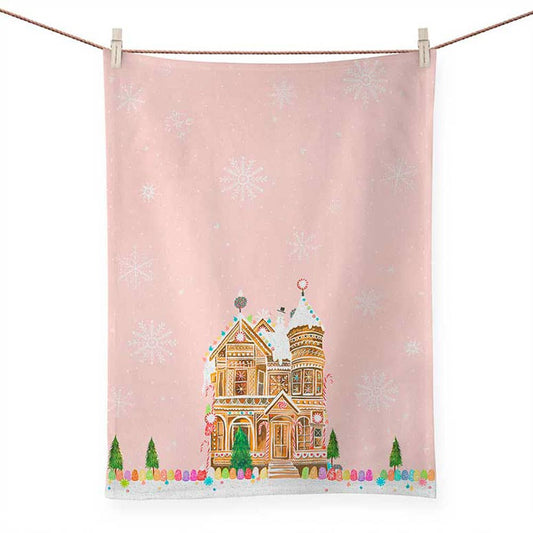 GreenBox Art - Holiday - Gingerbread House by Katie Daisy Tea Towels