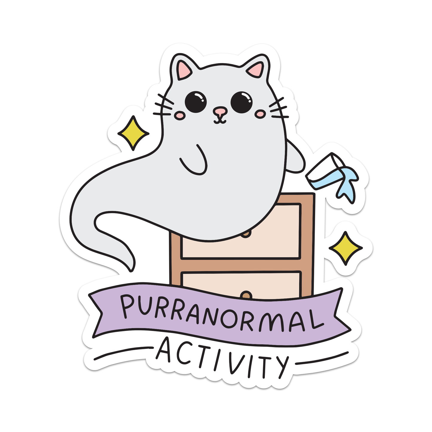 Mouthy Broad - Purranormal Activity Ghost Cat  Sticker