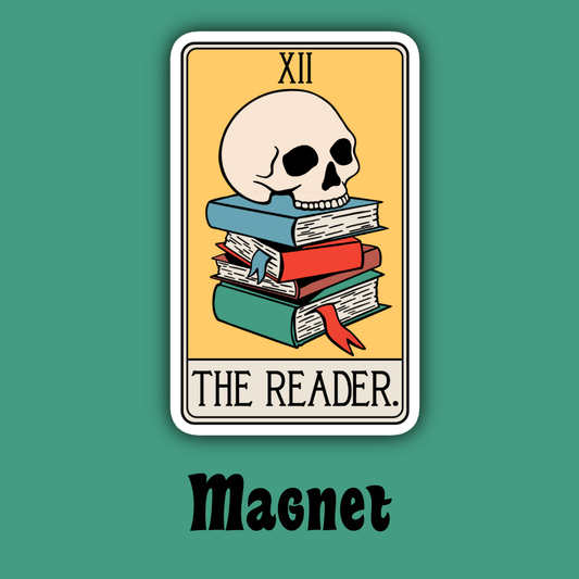 Indigo Maiden - The Reader Tarot Card Skull Books Fridge/Locker Magnet