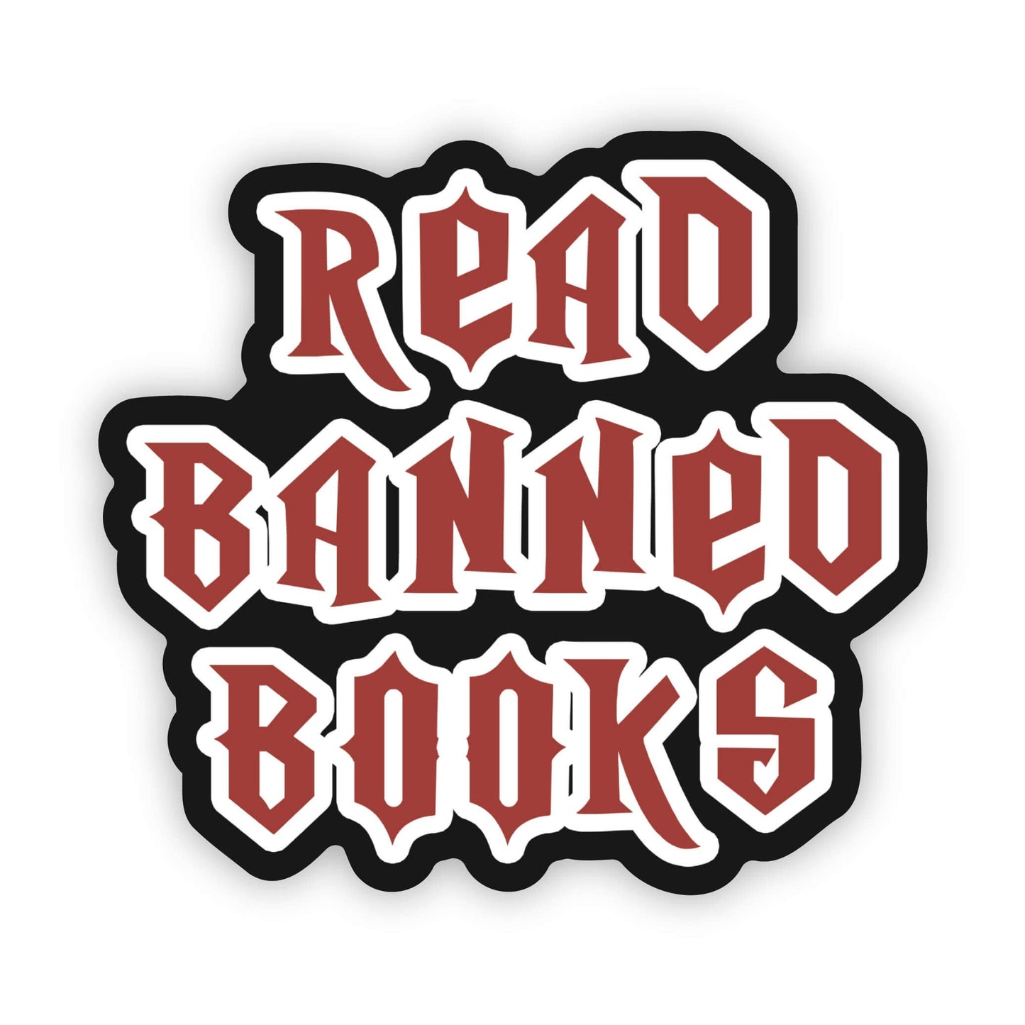 Read Banned Books Rock and Roll Waterproof Vinyl Sticker