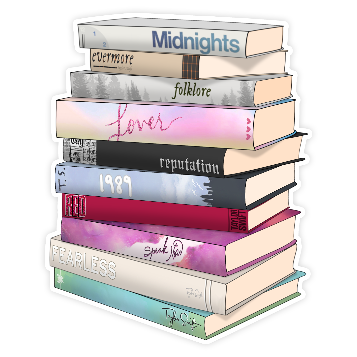 Shop Trimmings - Taylor Swift Albums as Books Sticker