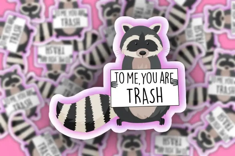 Sticker Babe - Raccoon To Me You Are Trash Sticker