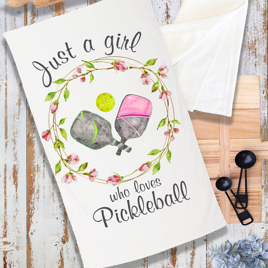 Avery Lane Gifts - Just a Girl Who loves Pickleball Terry Cloth Towels