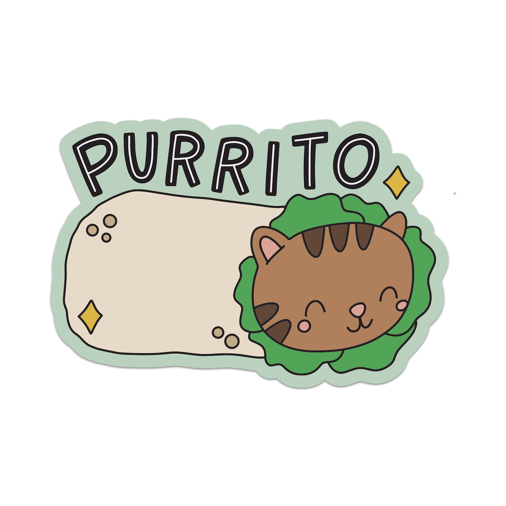 Mouthy Broad - Purrito Cute Cat Sticker