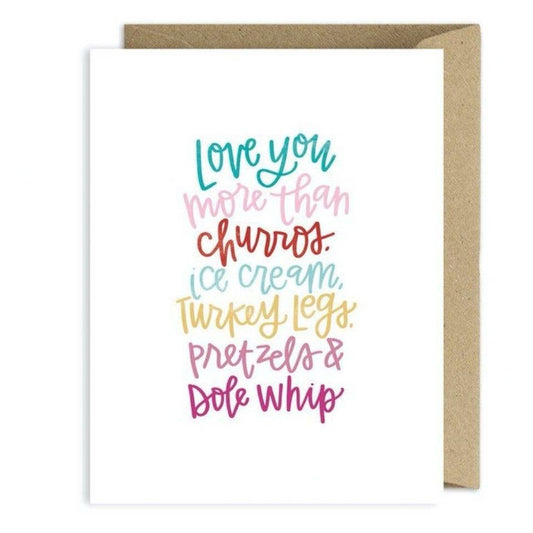 Love You More than Churros Greeting Card