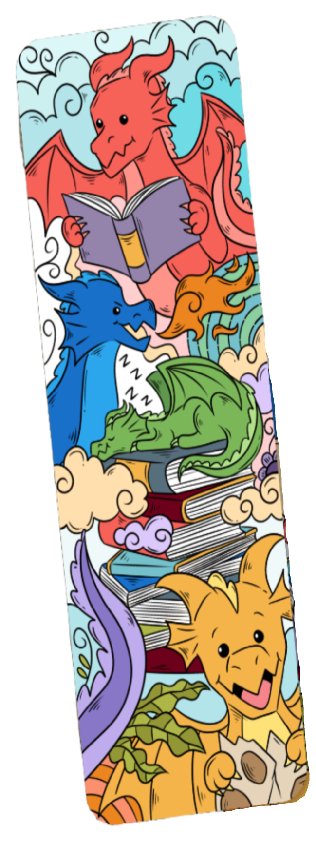 Reading Dragon Pile Bookmark