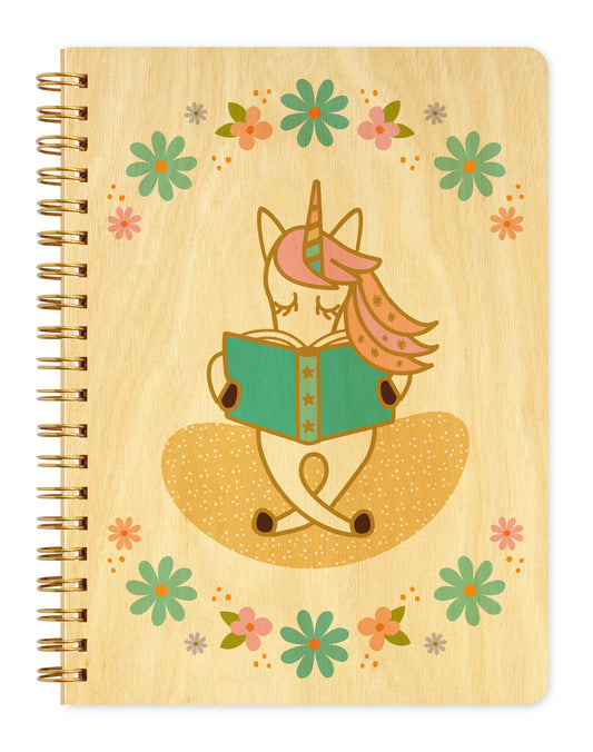 Night Owl Paper Goods - Reading Unicorn Wood Journal