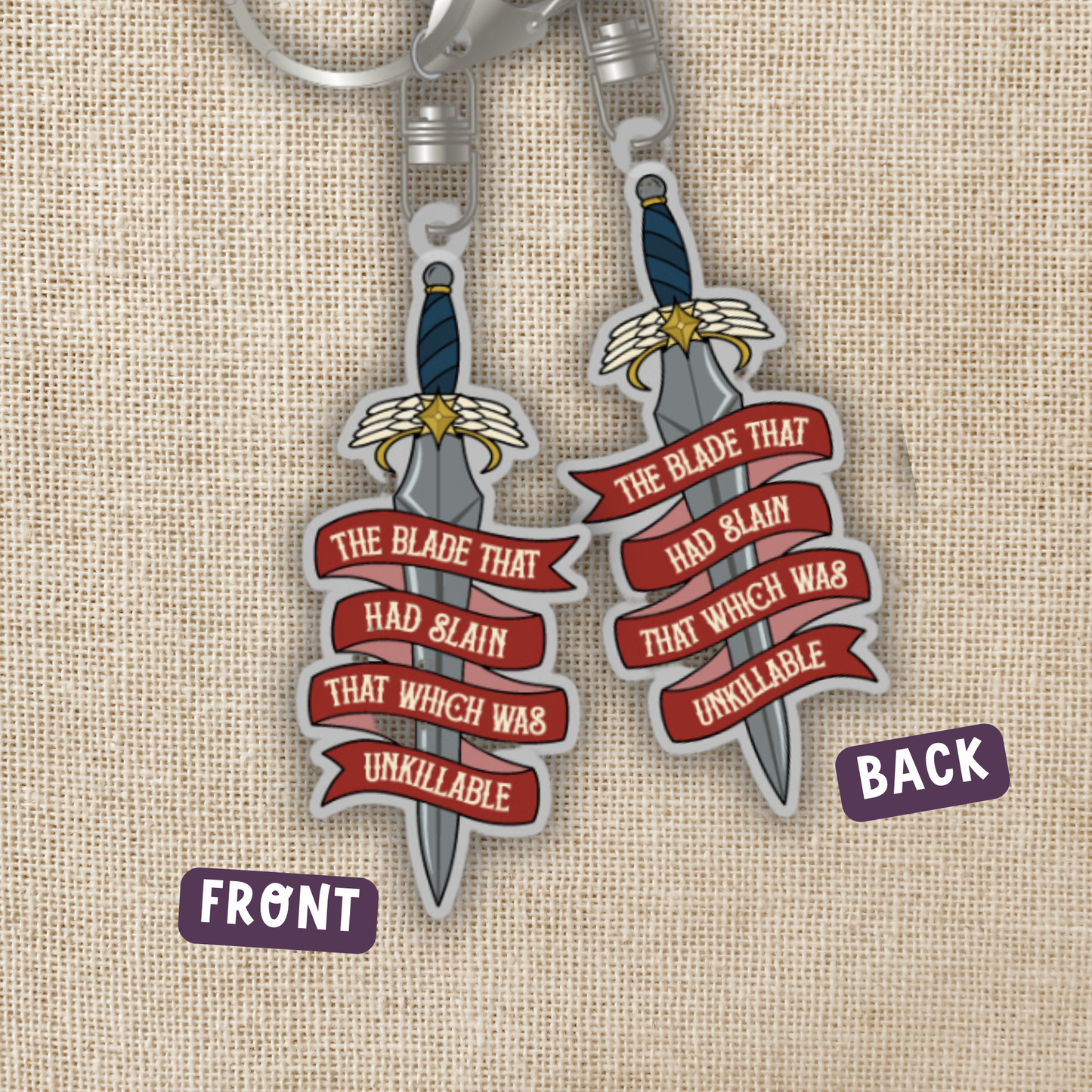 Keychain - Starborn Sword Quote - Crescent City