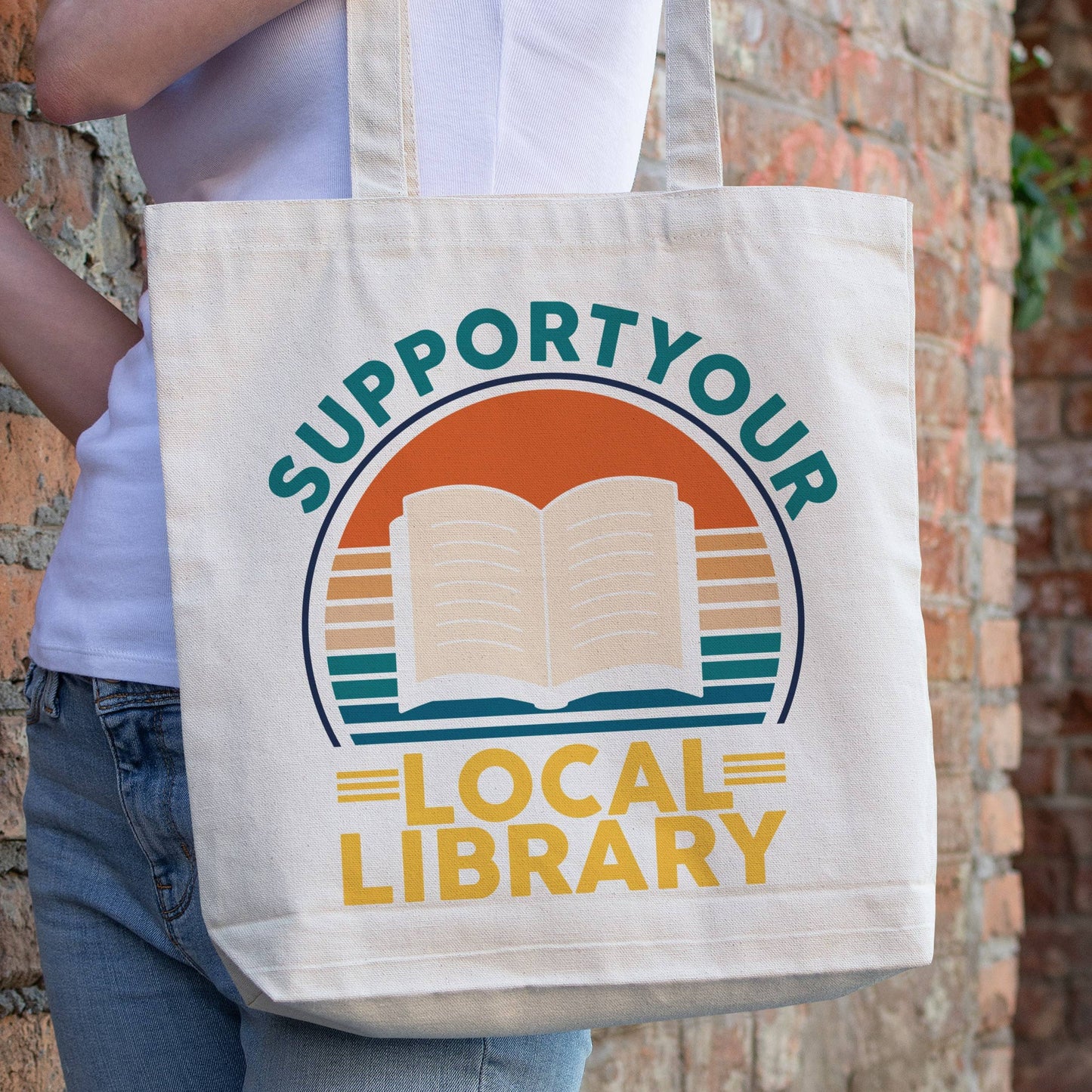 Caffeinated Creativz - Support Your Local Library Tote Bag