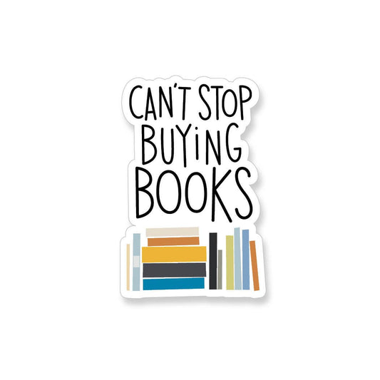 Apartment 2 Cards - Can't Stop Buying Books Vinyl Sticker