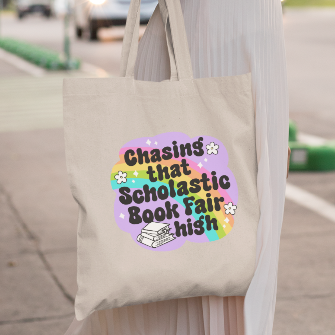 Tote Bag - Chasing That Scholastic Book Fair High
