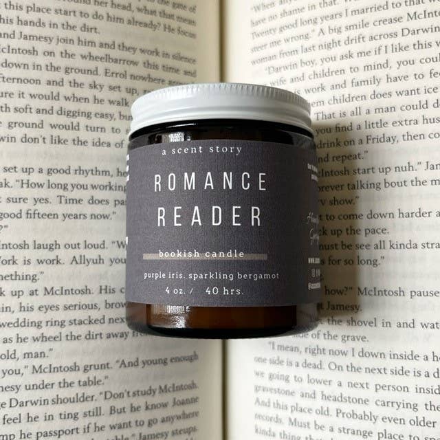 A Scent Story Candle Co - Romance Reader | Bookish Candle | Purple Iris + Rose, 4 oz