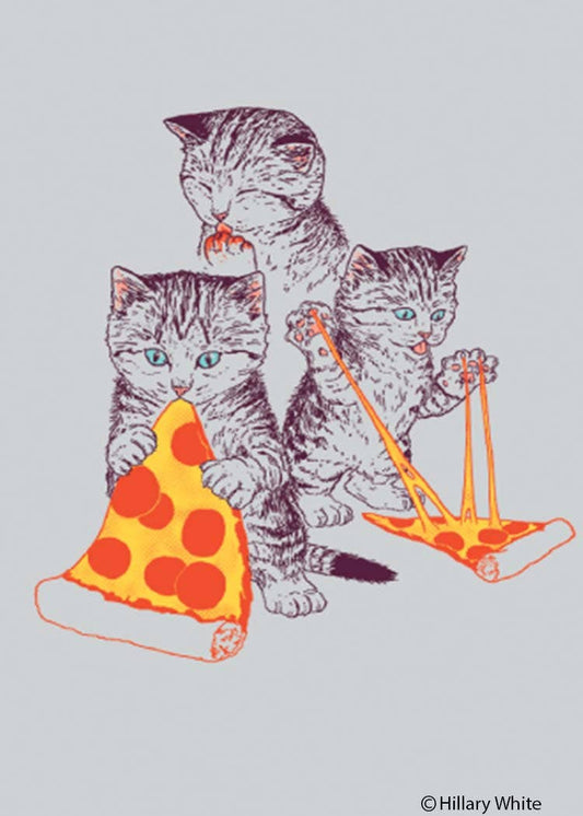 Magnet-kitties eating pizza (animals)