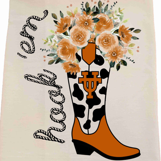 Bunnies and Bows - UT Cowboy Boot Tea Towel