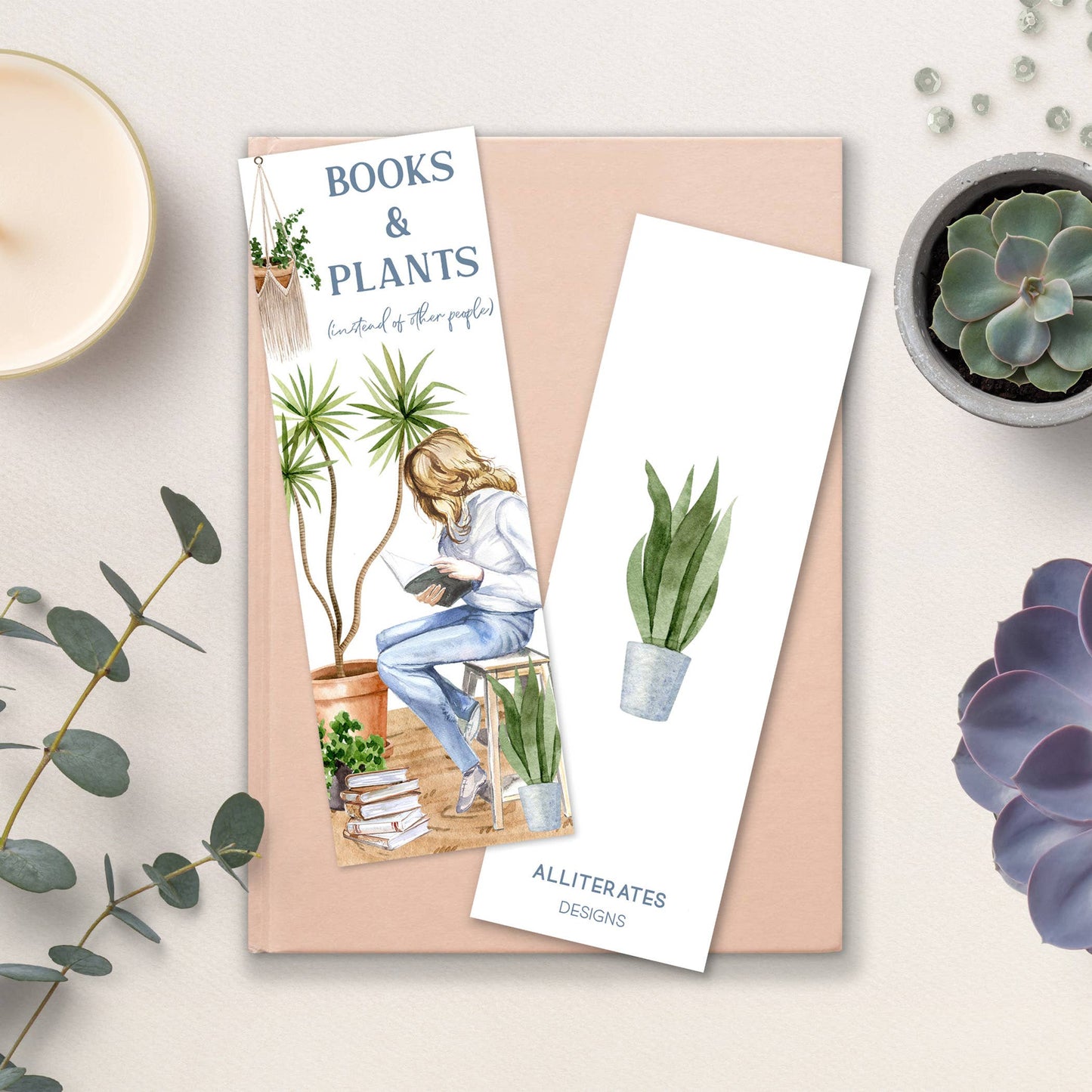 Alliterates - Books and Plants Bookmark