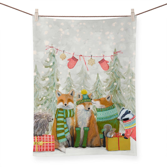 GreenBox Art - Holiday - Santa Claws Tea Towels