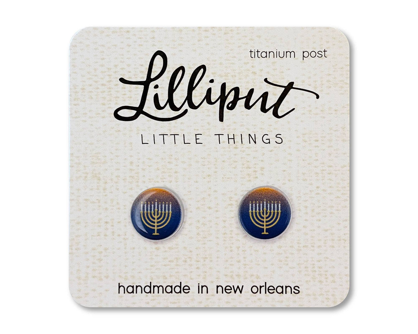 Earrings - Lilliput Menorah
