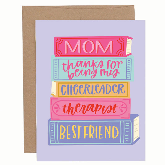 Pippi Post - Mom Book Stack Mother's Day Greeting Card