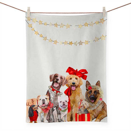 GreenBox Art - Holiday - Festive Puppy Pack by Cathy Walters Tea Towels